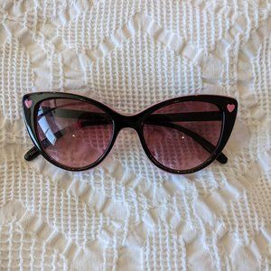 Betsey Johnson Black and Pink Sunglasses